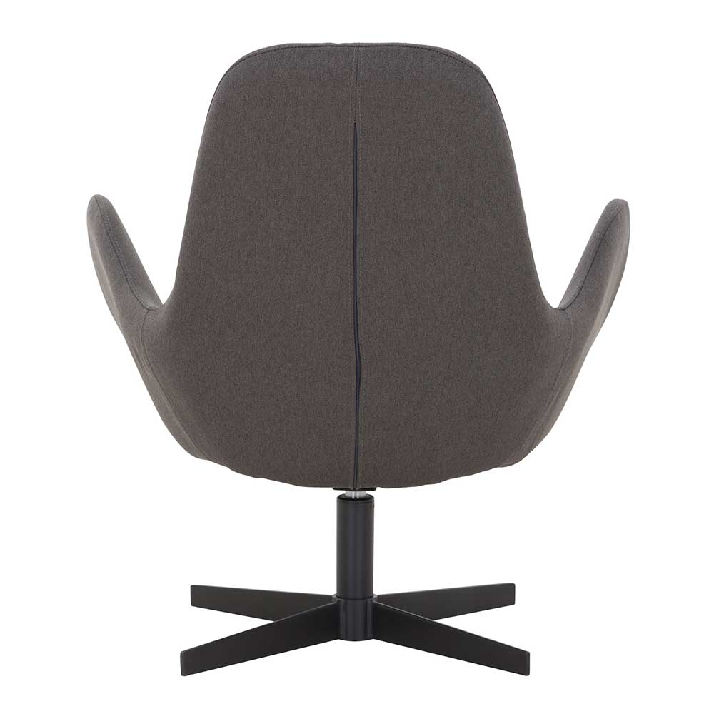 Retrodesign Sessel in Dunkelgrau Webstoff - Ivany