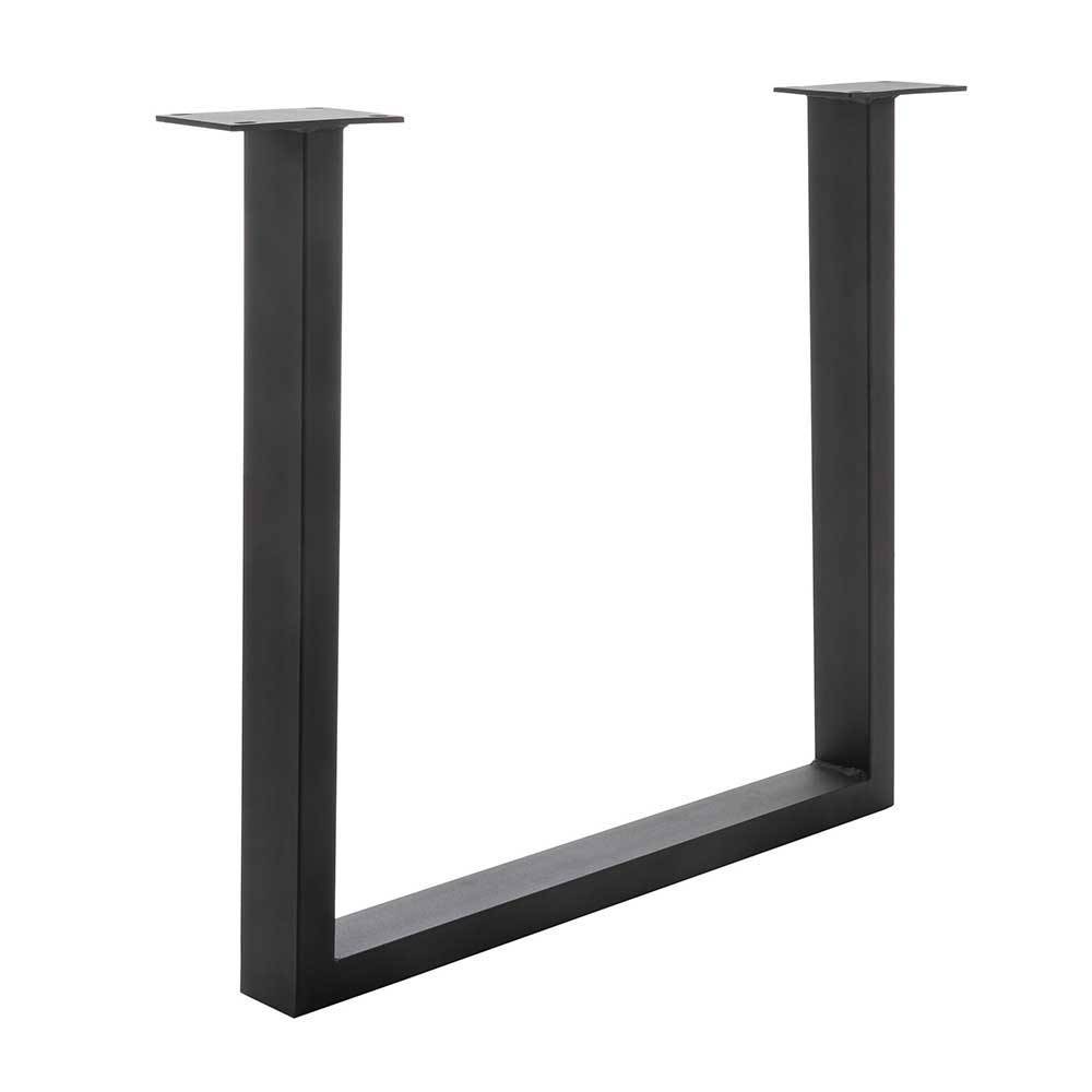Schwarzes U-Gestell aus Metall als stabiles Tischuntergestell für Massivholzplatten – Laviette