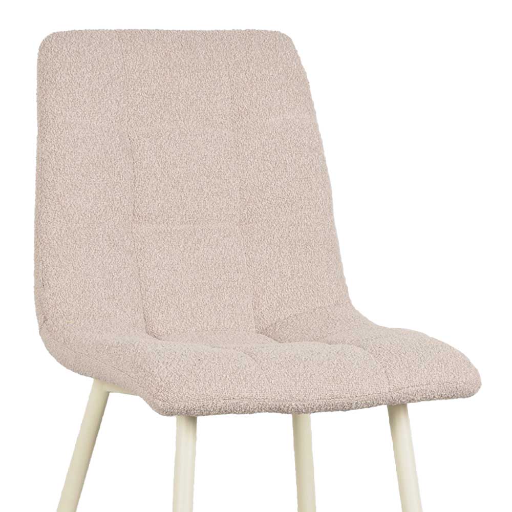 Scandi Chic Stuhl in Beigegrau und Weiß - Shivan