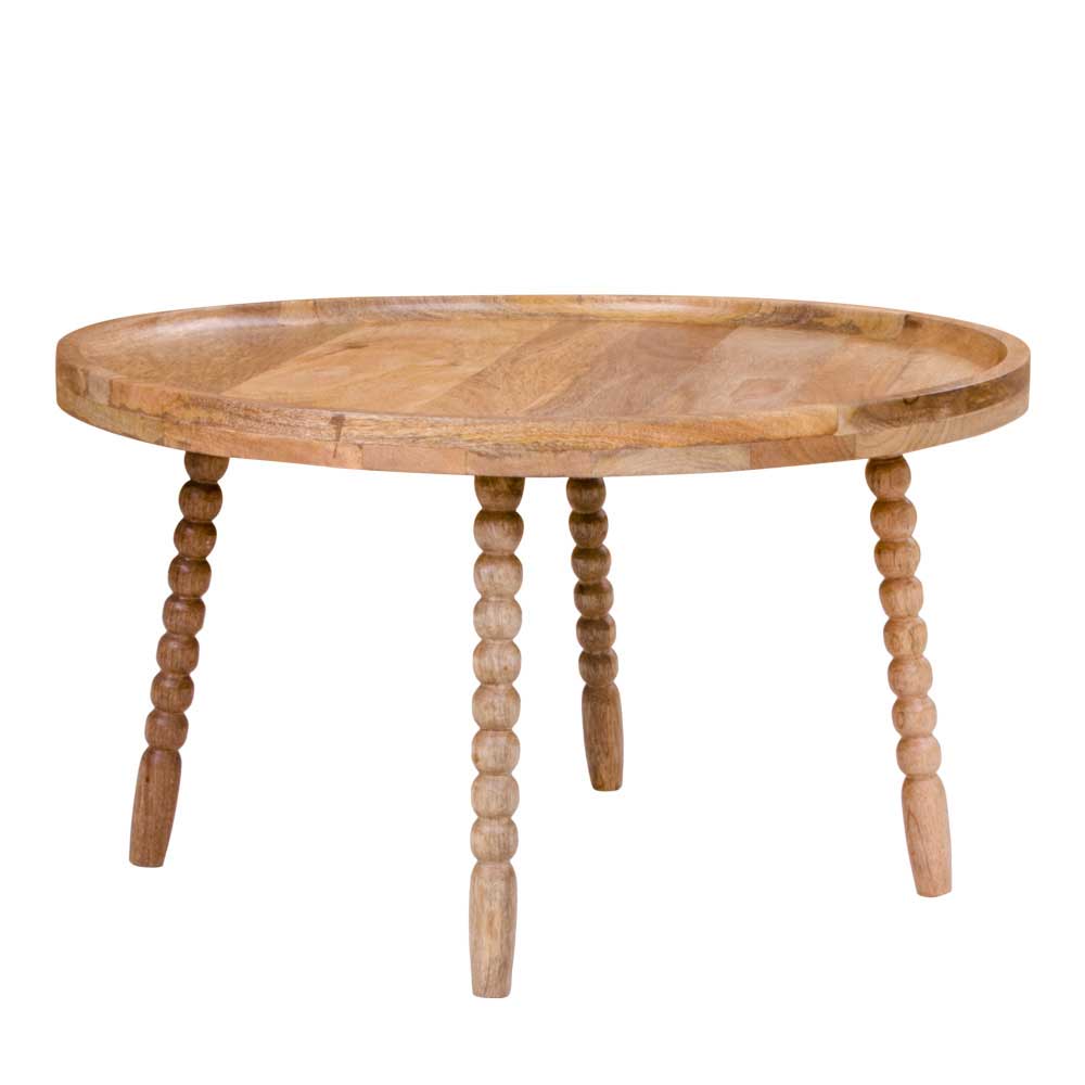 Mango Holz Couchtisch mit gedrechselten Beinen - Winner