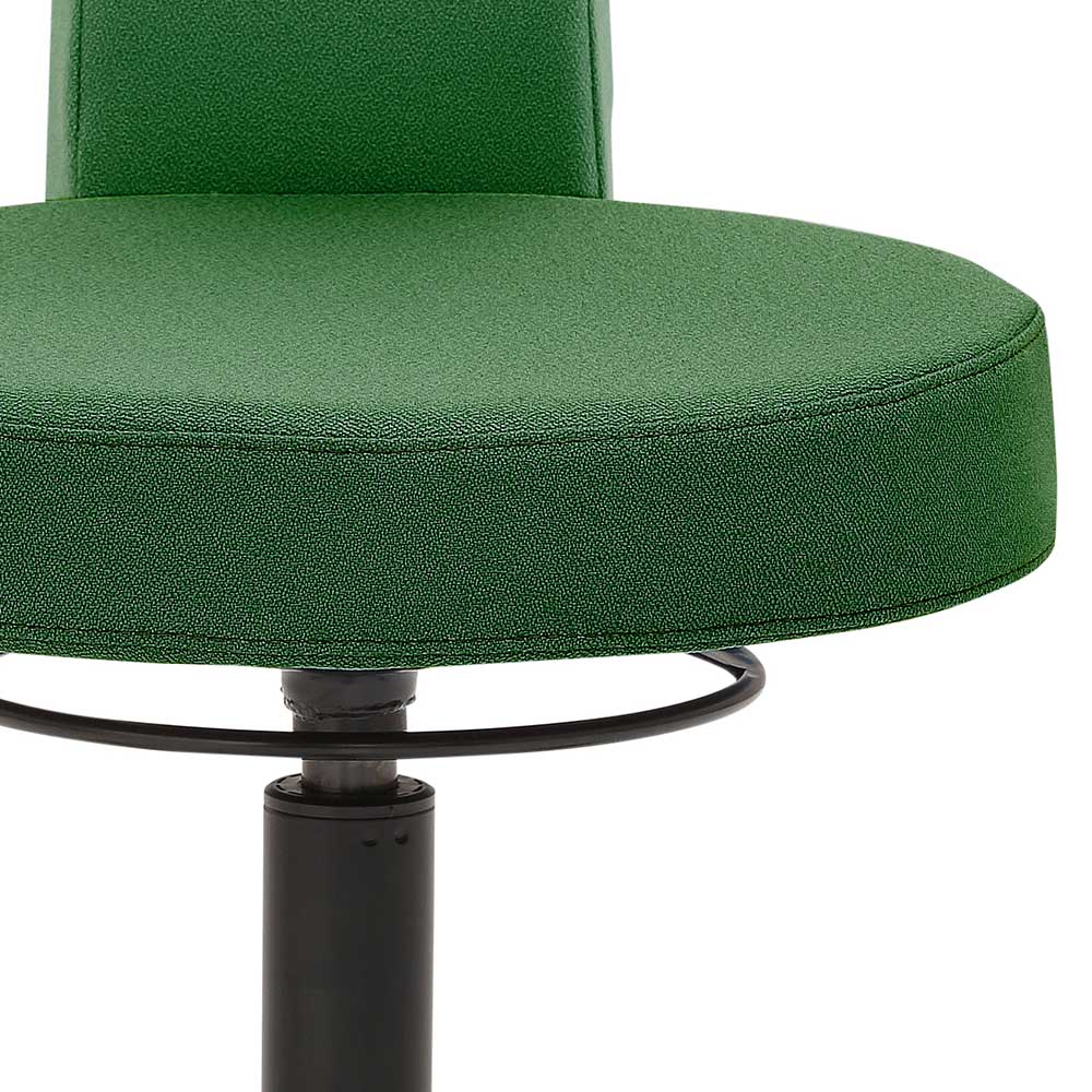 Hocker mit gepolsterter Lehne & Drehgestell - Jimdira