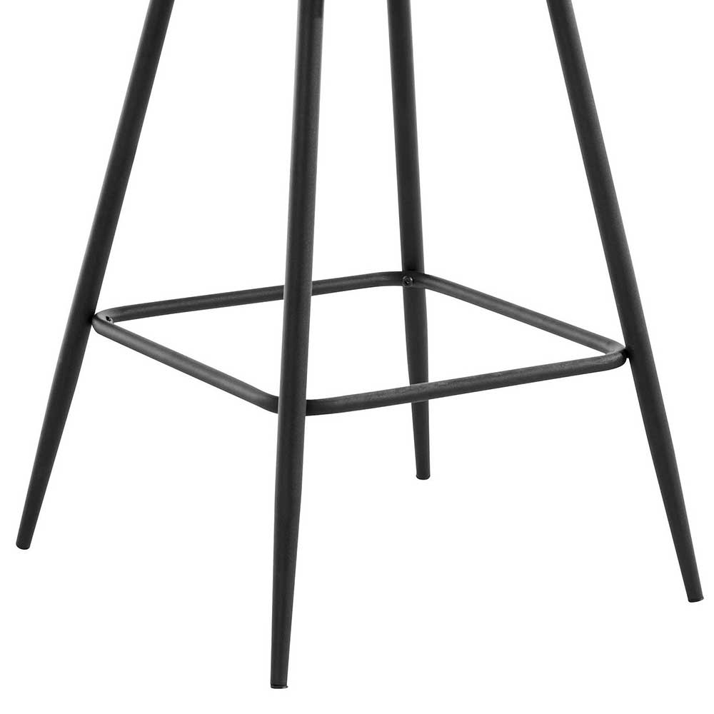 Gepolsterte Barstühle in Schwarz - Skinna (2er Set)