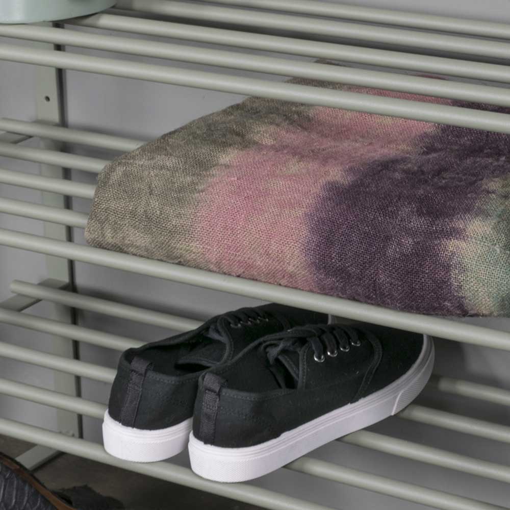 70x49x29 Schuhregal aus Stahl in Graugrün - Citro
