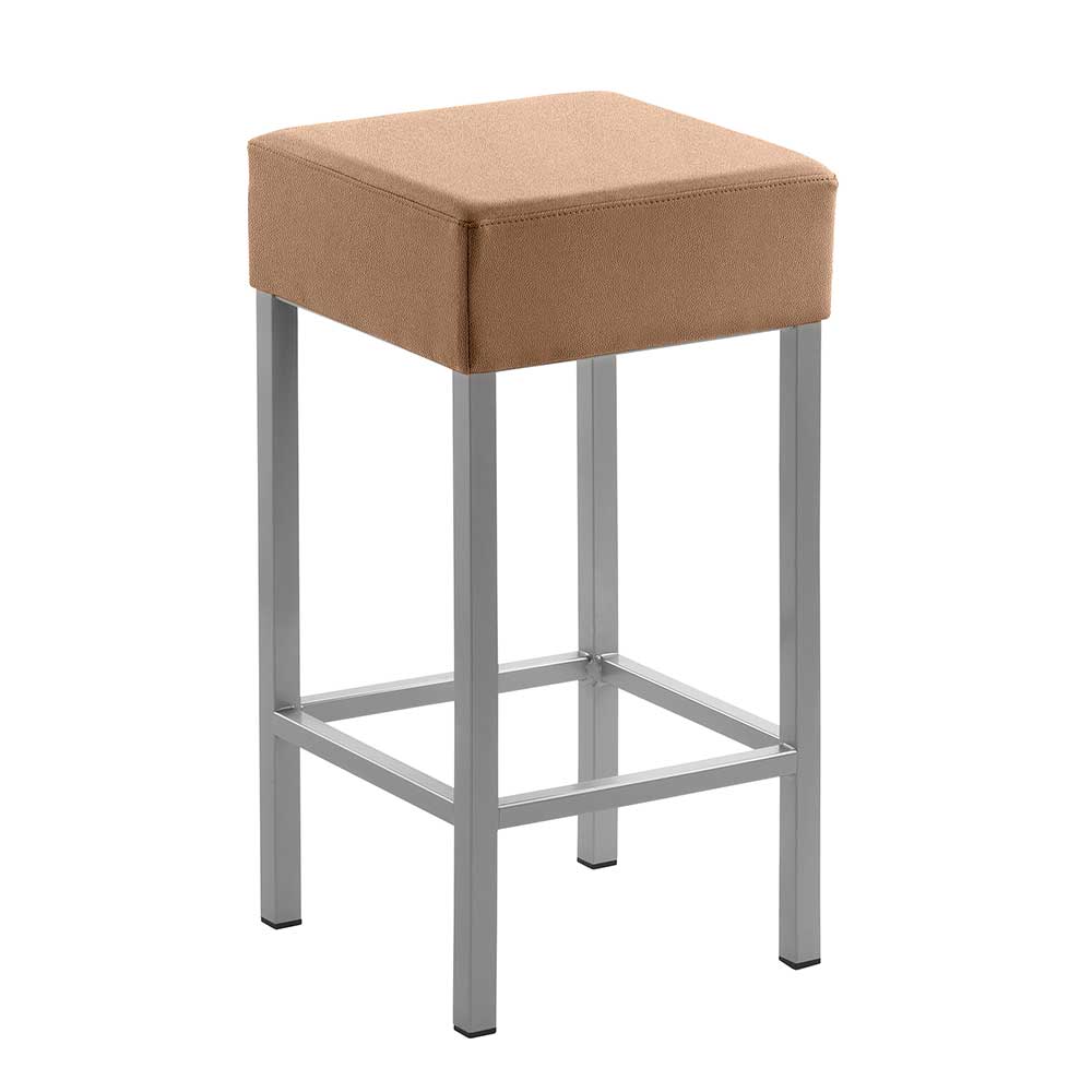 34x64x34 Polsterhocker in Hellbraun - Ubinro