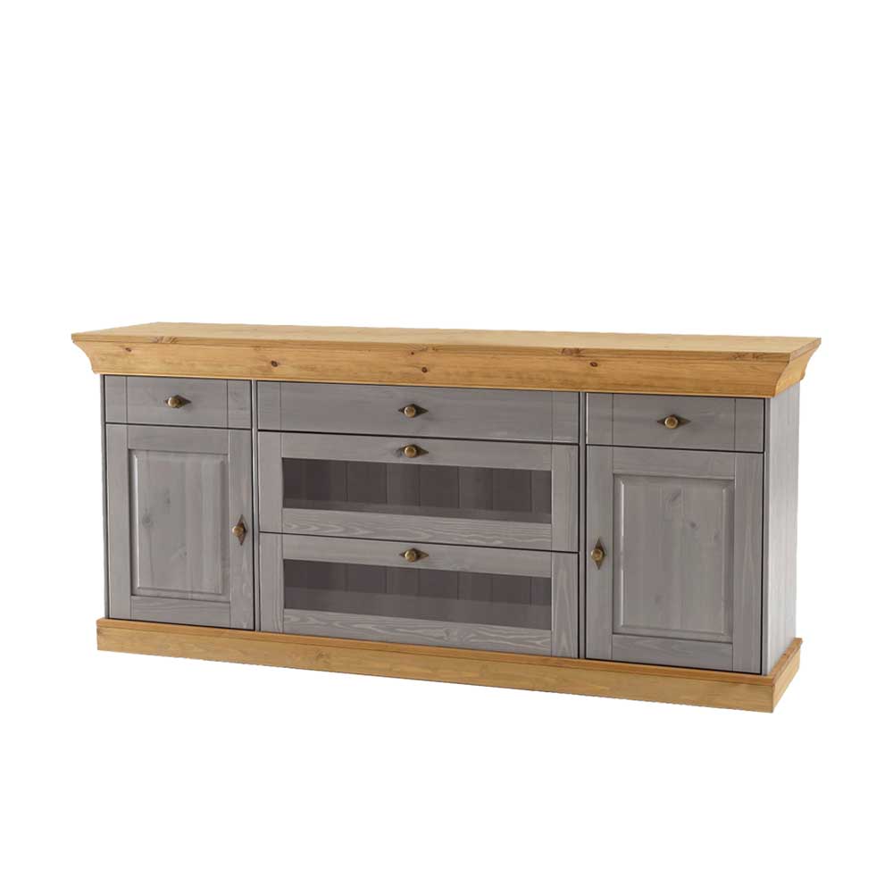Sideboard Cempino in Grau Kiefer teilmassiv