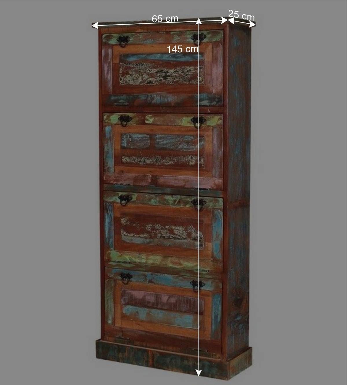 Shabby Chic Schuhschrank mit vier Klappen - Jamaica