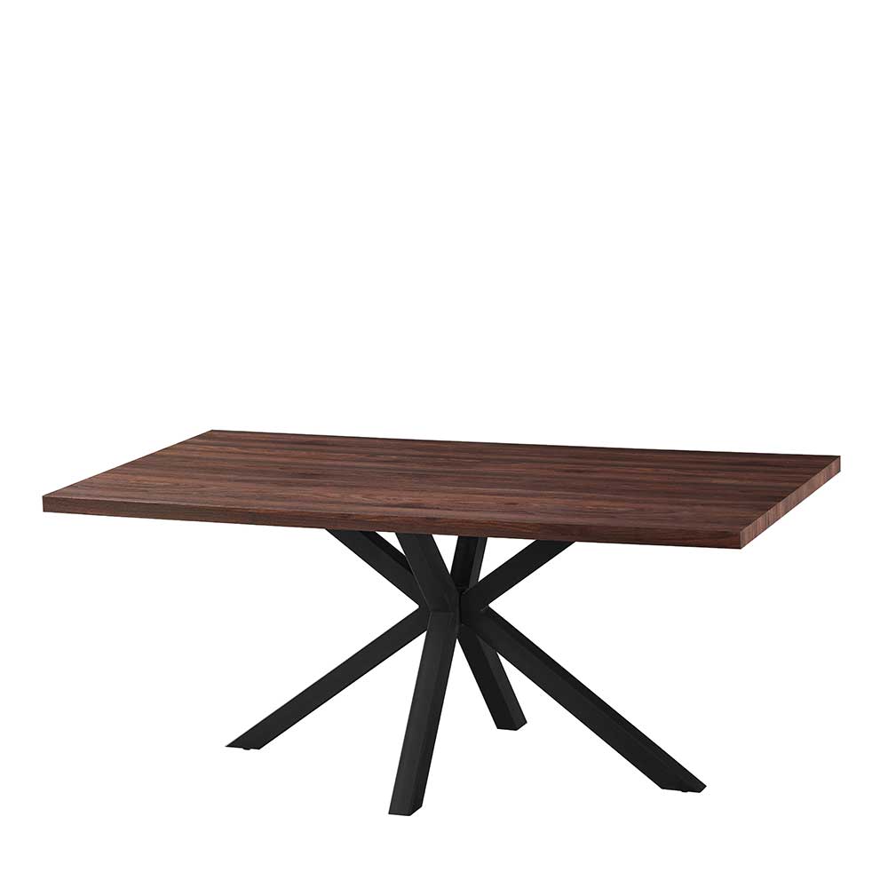 180x90 Nussbaum Dekor Tisch mit Spider Gestell - Inbano