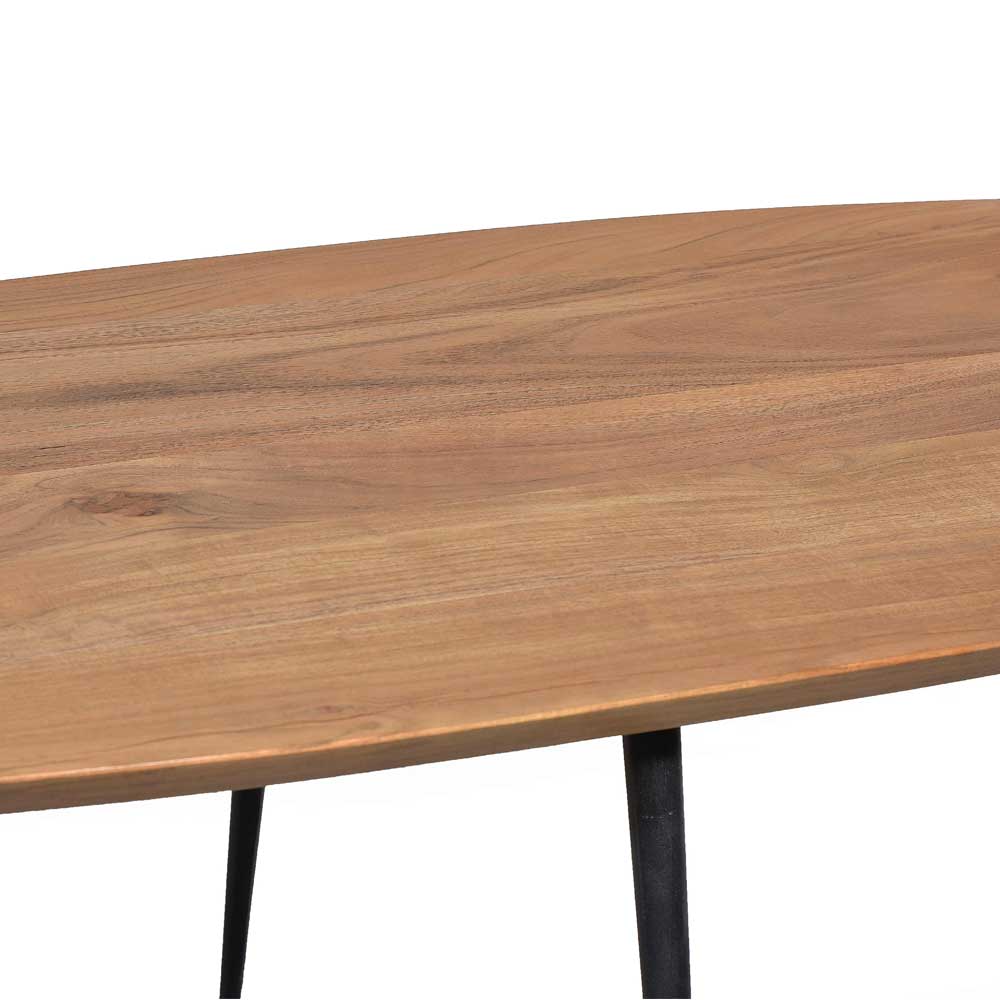 Akazie Wohnzimmertisch in Oval 150x45x60 - Imbira