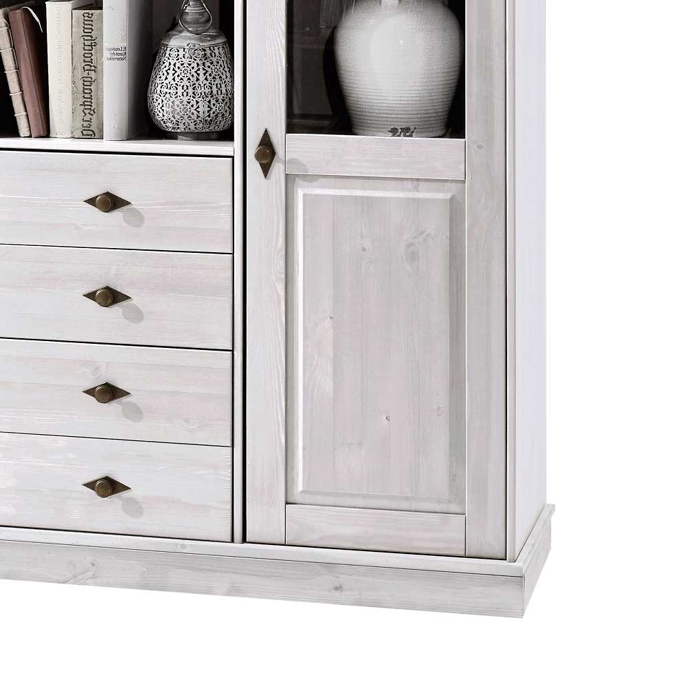 Skandinavisches Highboard Satumare in Weiß
