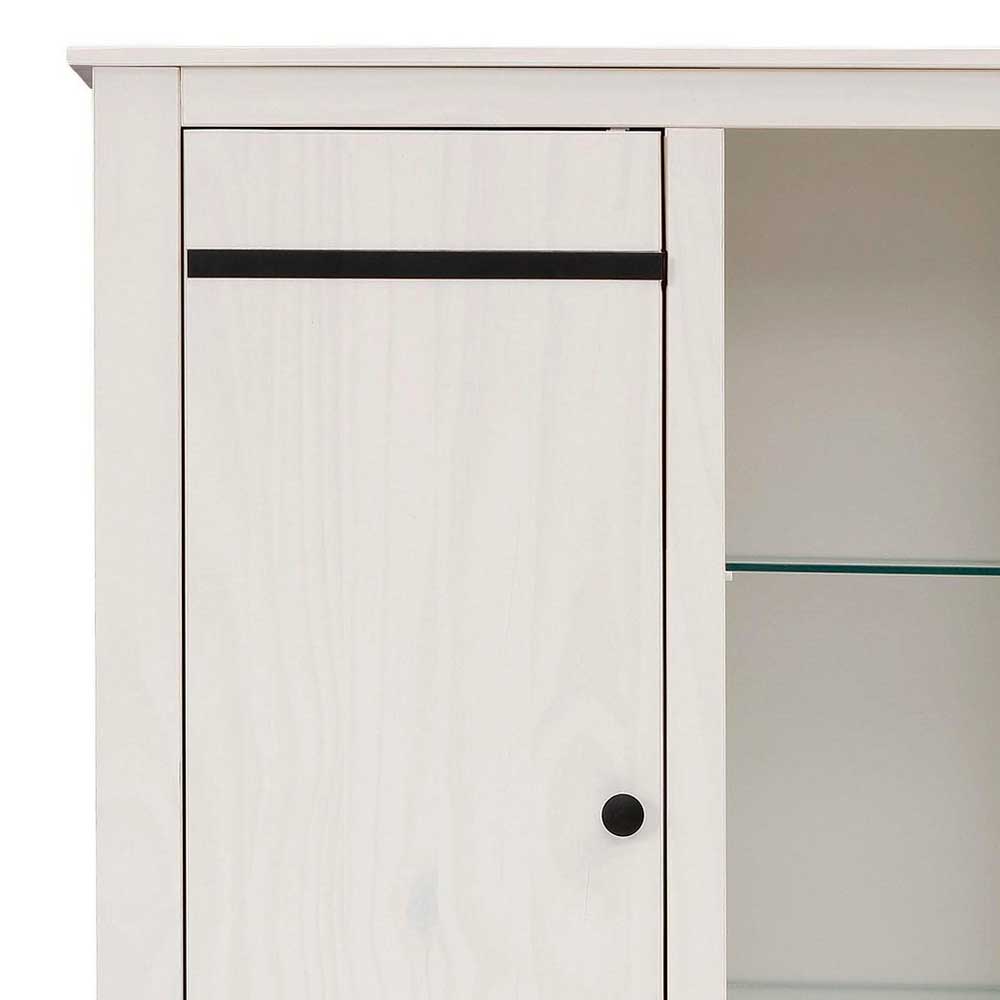 75x170x35 cm Landhaus Schrank in Weiß - Manduza