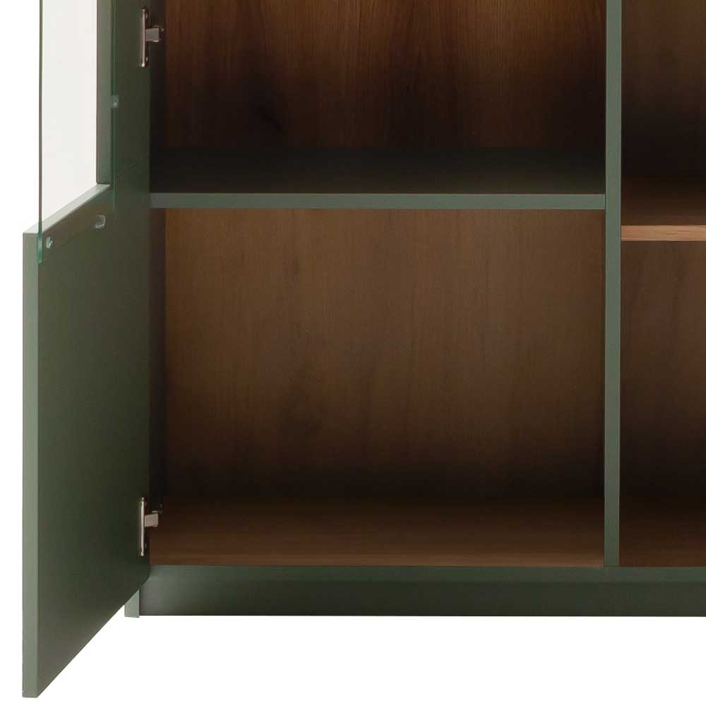 Vitrinenschrank in Graugrün - Kwin