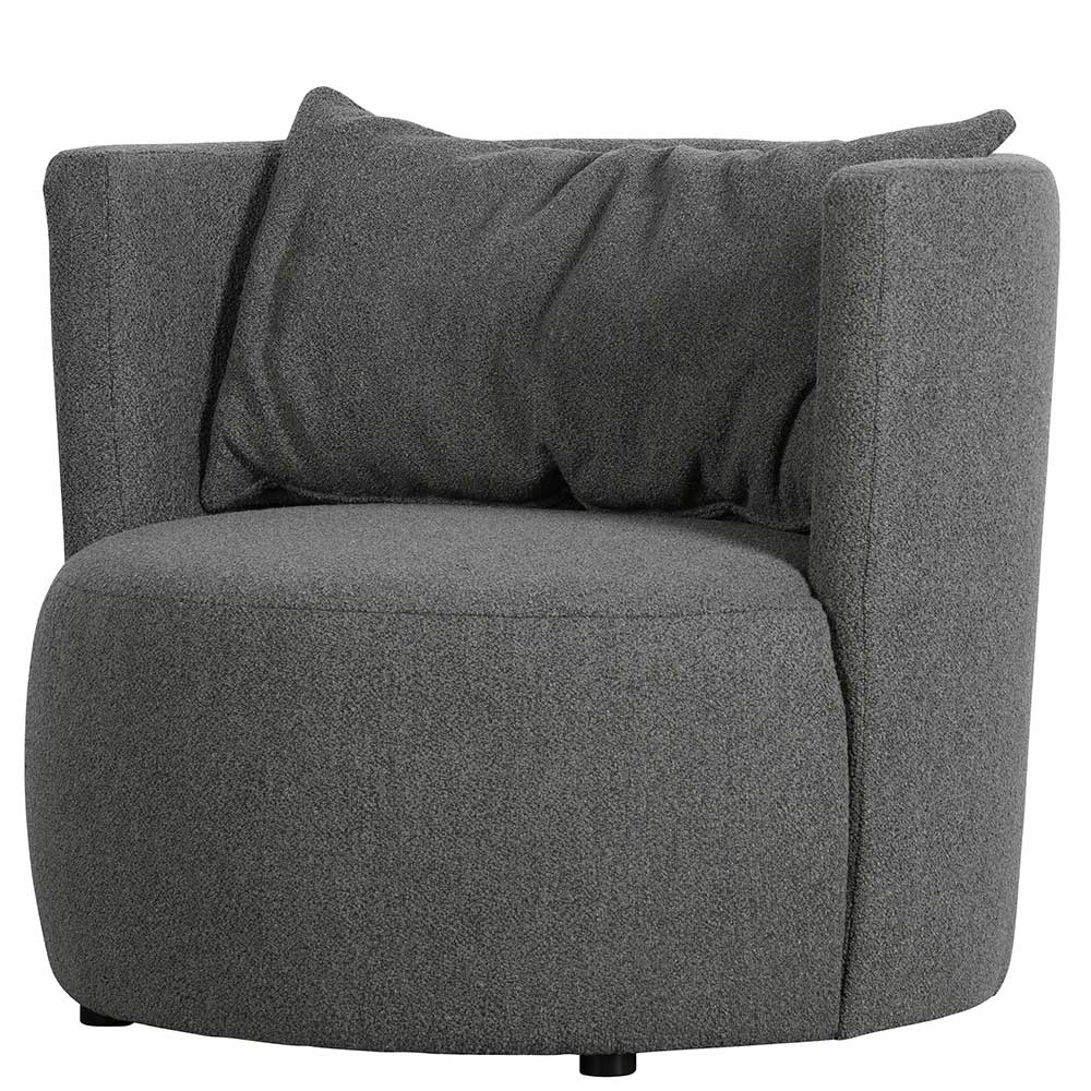 Grauer Buklee Sessel mit 45 cm Sitzhöhe - Frosic