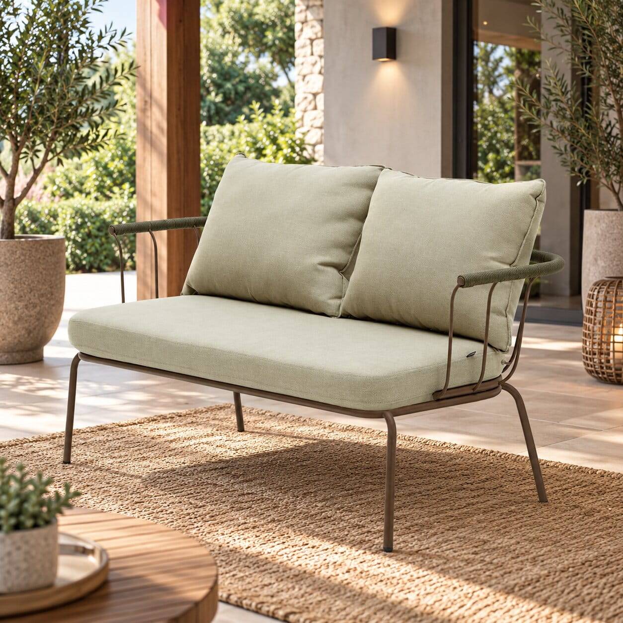 Zweisitzer Gartensofa in Braun - Ragusca