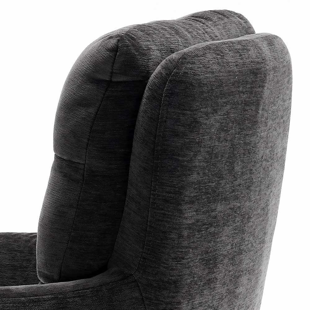 Esszimmerstuhl in Anthrazit Chenille - Contarac (2er Set)