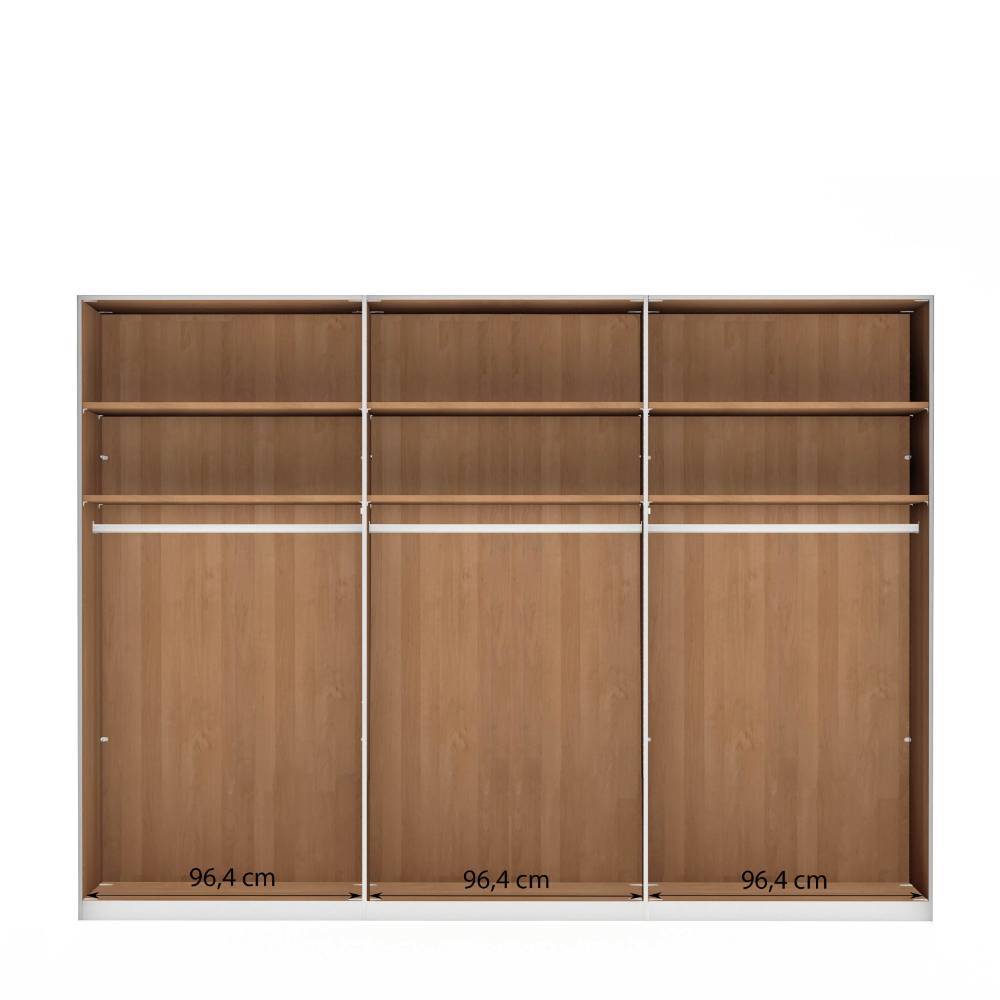 6-türiger Schlafzimmer-Kleiderschrank in Weiß - Crucav