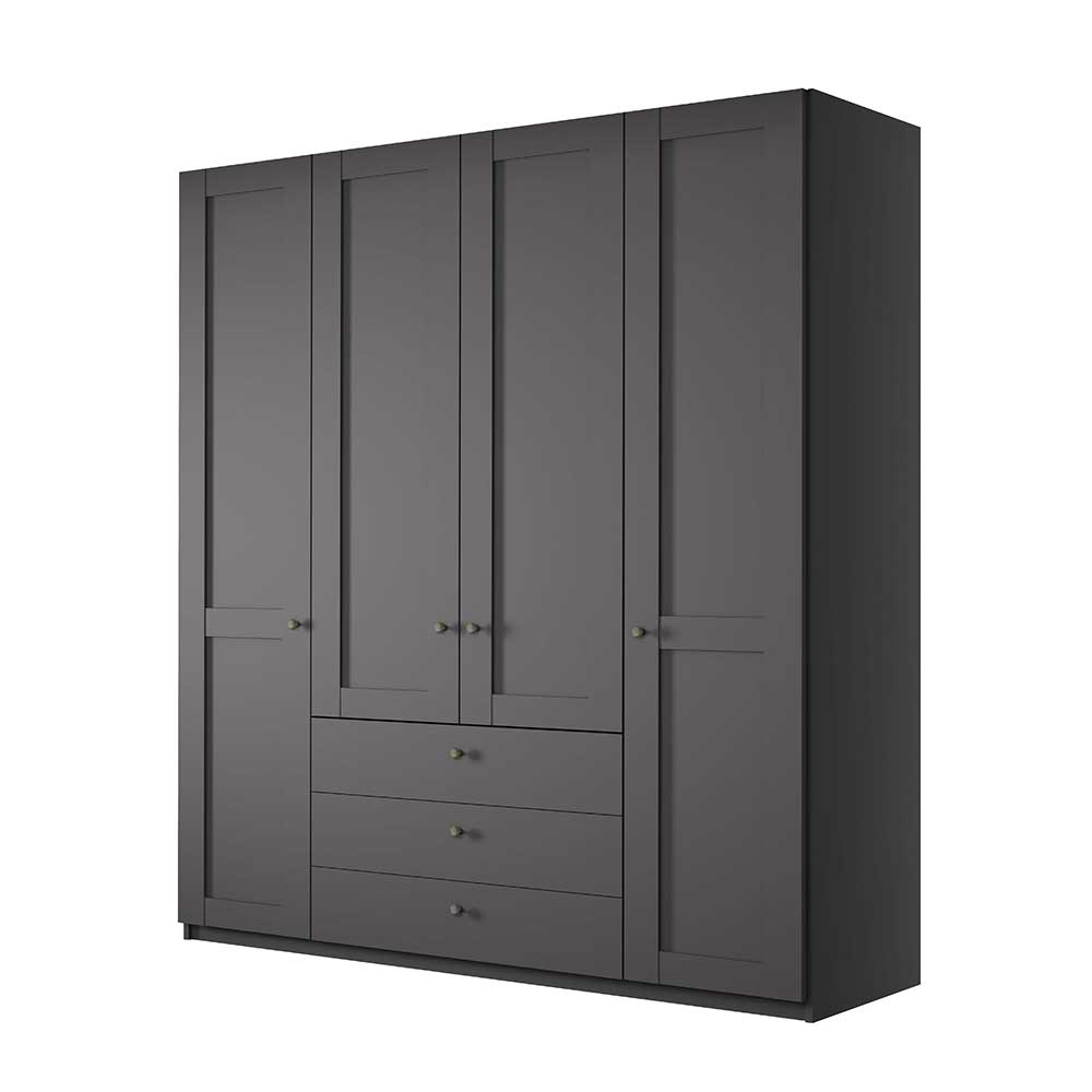 Kleiderschrank in Dunkelgrau 4-türig - Mataram