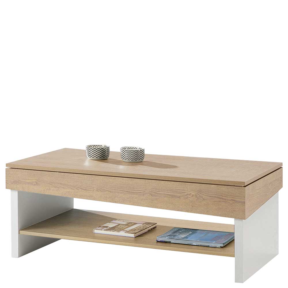 Wohnzimmer Funktionstisch in Wildeiche & Weiß - Jenfa