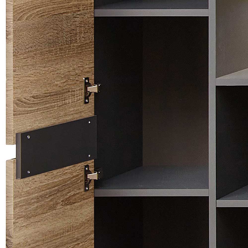Holzoptik TV Anbauwand Set - Zelio (dreiteilig)