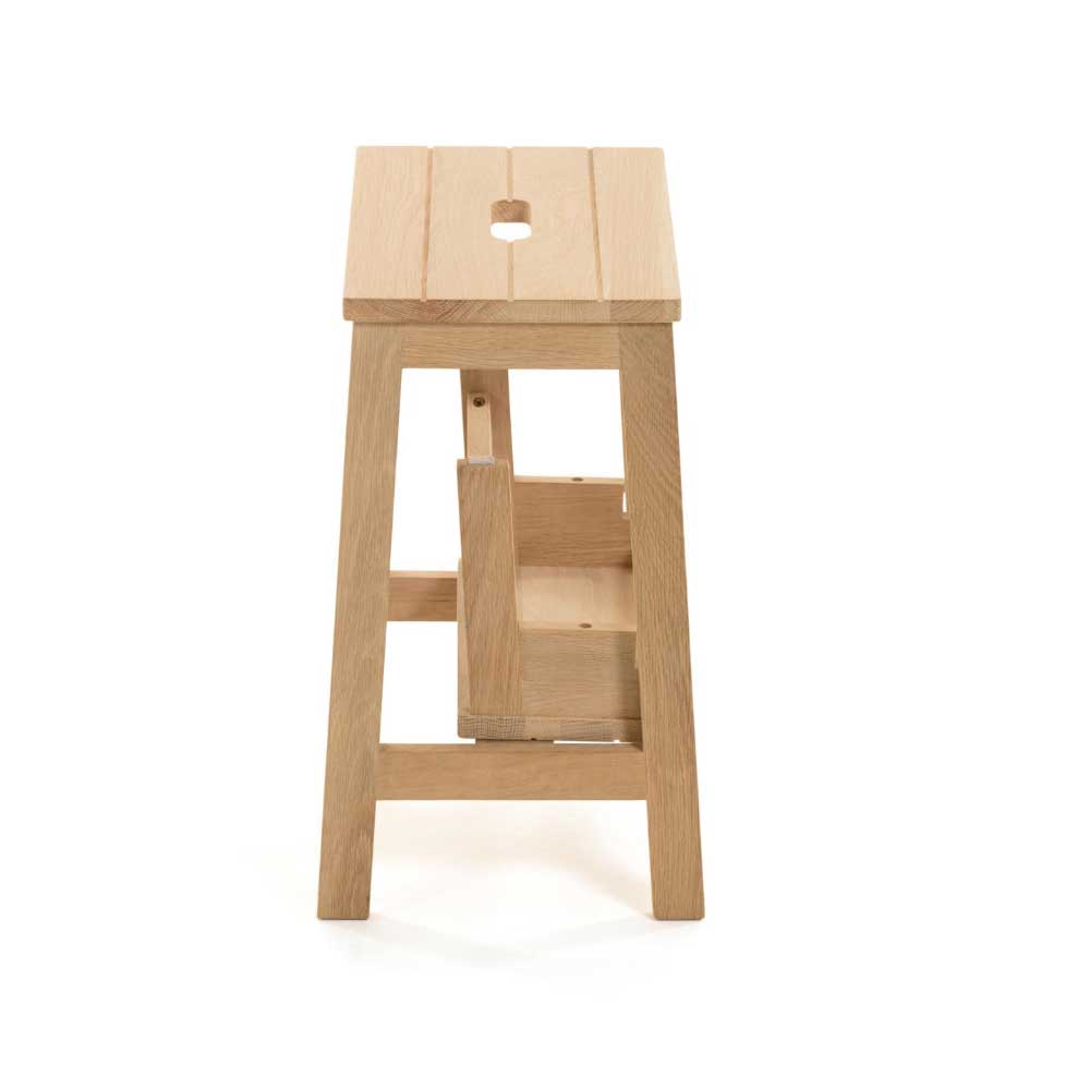40x50x43 Massivholz Hocker mit Klapptritt - Teas