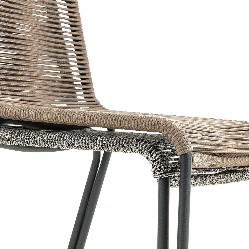 Designstuhl aus Kordel & Stahl - Loeesa (2er Set)