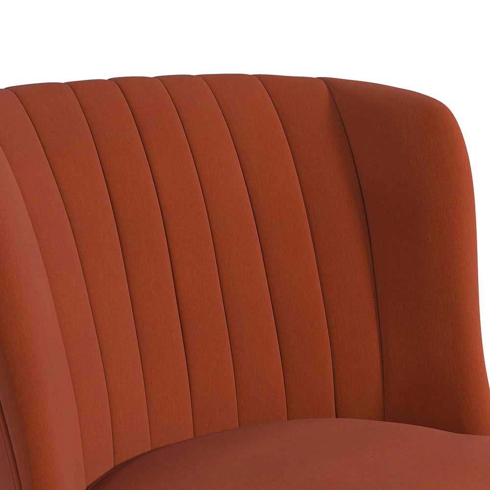 Mid Century Polstersessel in Ziegelrot und Natur - Elhan
