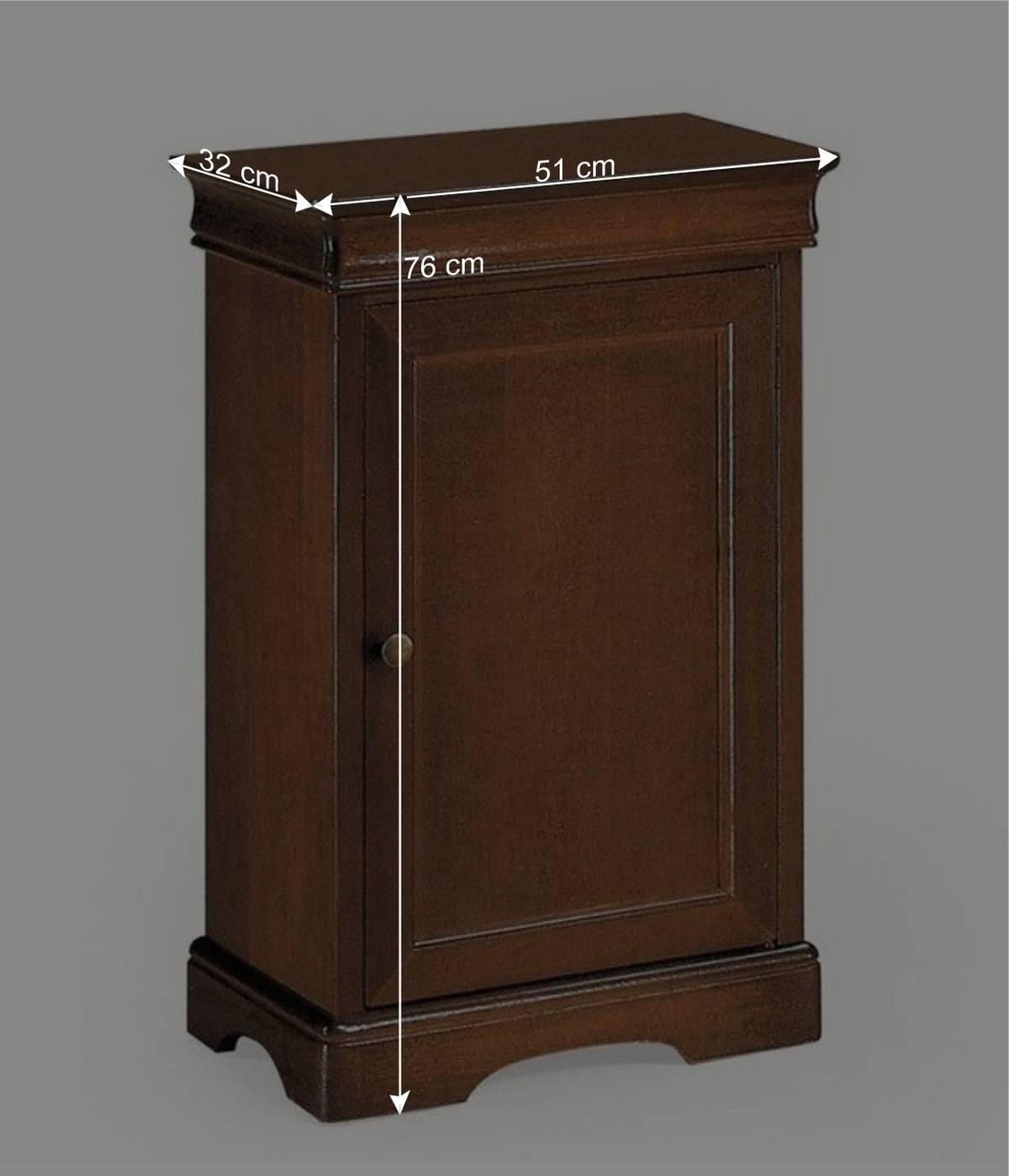 51x76x32 cm Schrank mit Tür in Nussbaum - Lemerzi