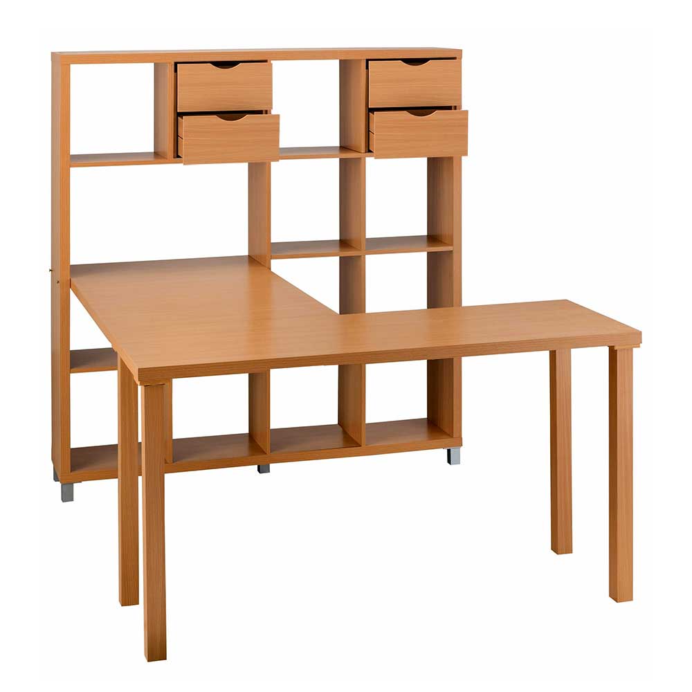 146x153x152 Winkelschreibtisch mit Regal - Lapel