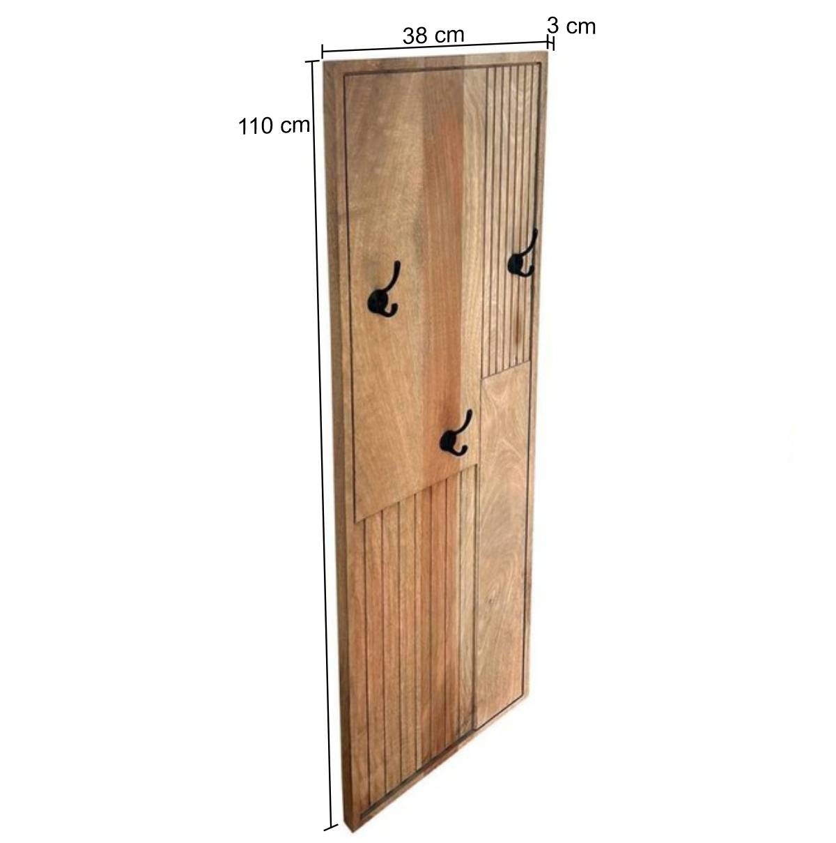 Garderobenpaneel mit drei Metall-Haken - Peravia