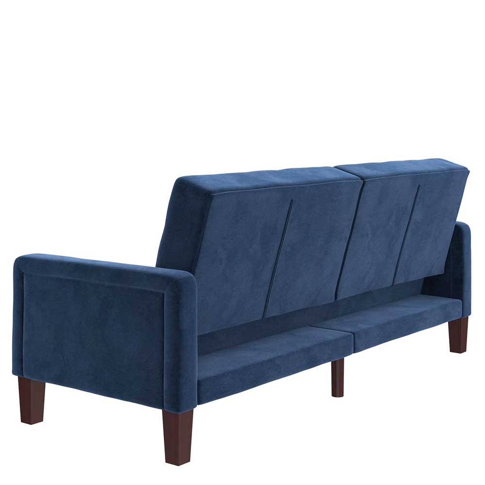 Retro Bettsofa in Blau Samt - Silvaria