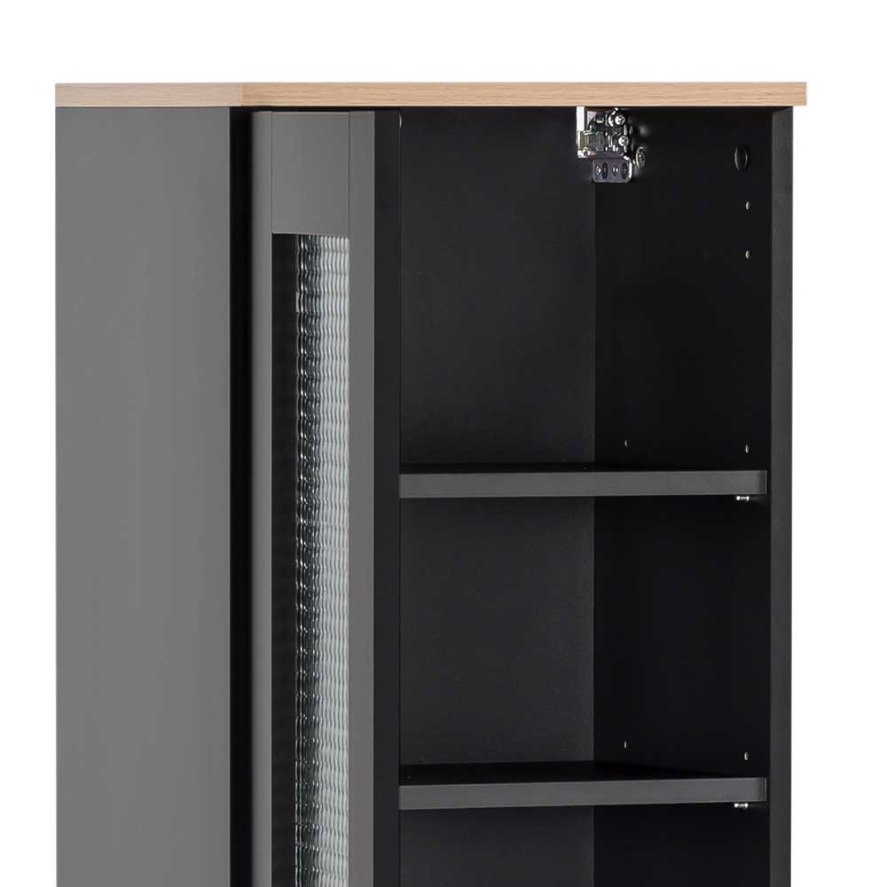 Moderner Bad Midischrank in Schwarz - Riguna