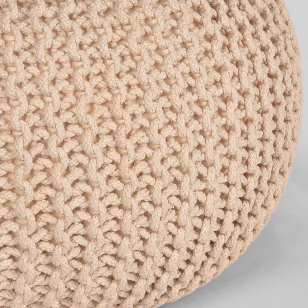 Runder Polsterhocker aus Strickstoff - Filouras