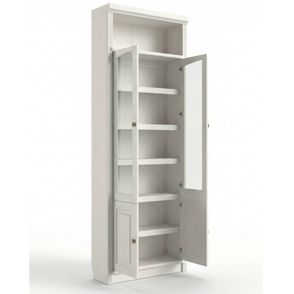 Bücherschrank-Vitrine in Cremeweiß - Timos