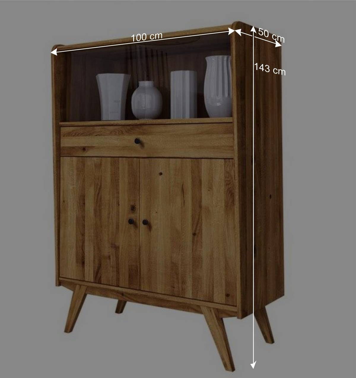 Mid Century Wildeiche Schrank geölt - Hardus I