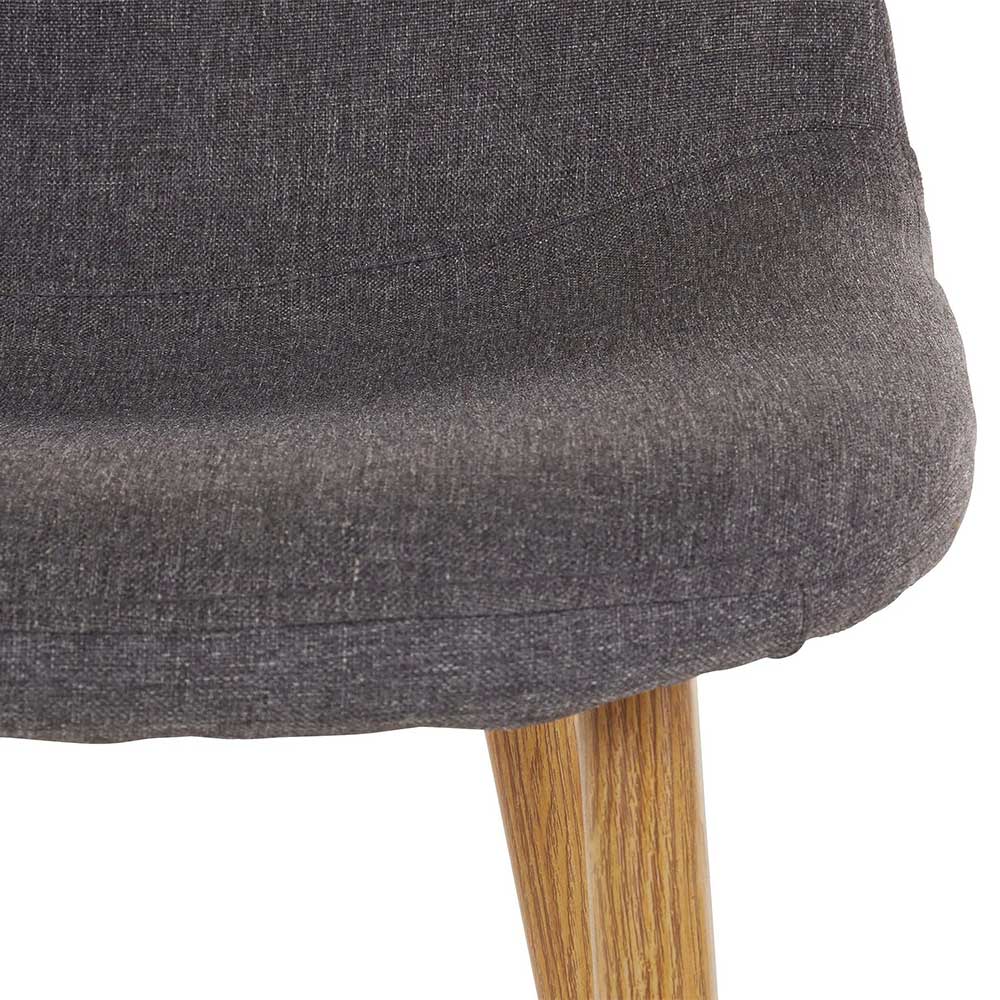 Schalenstühle in Anthrazit Stoffbezug - Tyri (4er Set)