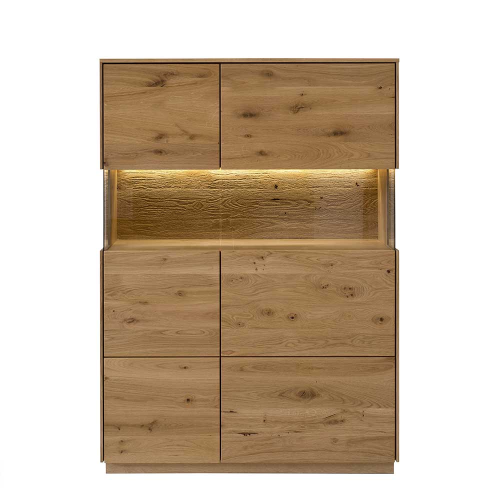 2-türiges Highboard mit Glaseinsätzen - Obinson
