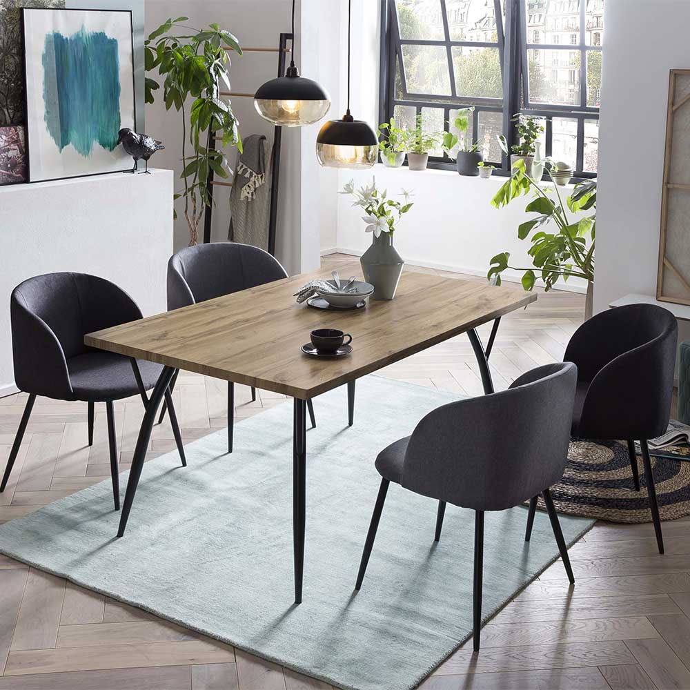 Moderner Esstisch mit vier Stühlen - Rusanno (fünfteilig)