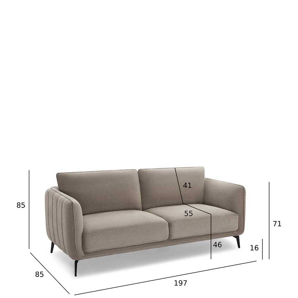 Federkernsofa in Beige Stoffbezug - Ordinia