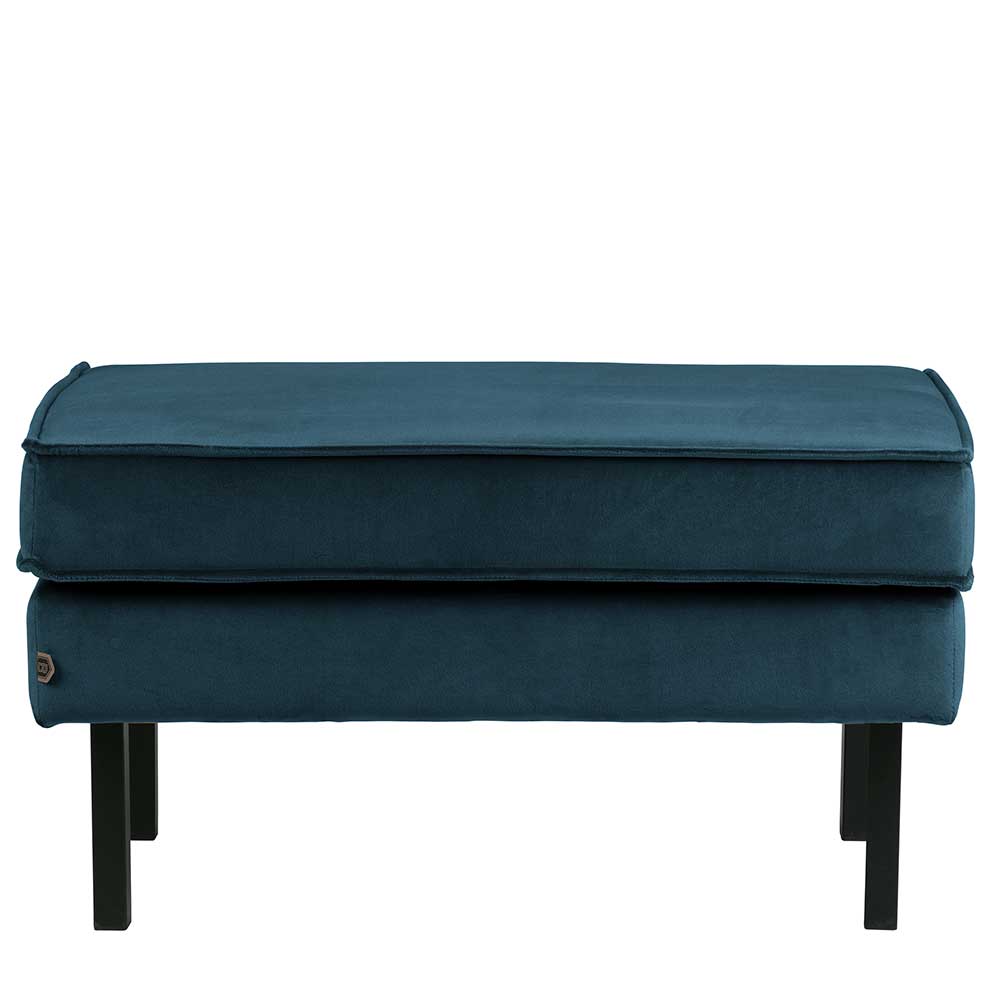 Samt Polsterhocker in Blau & Schwarz - Cumagon