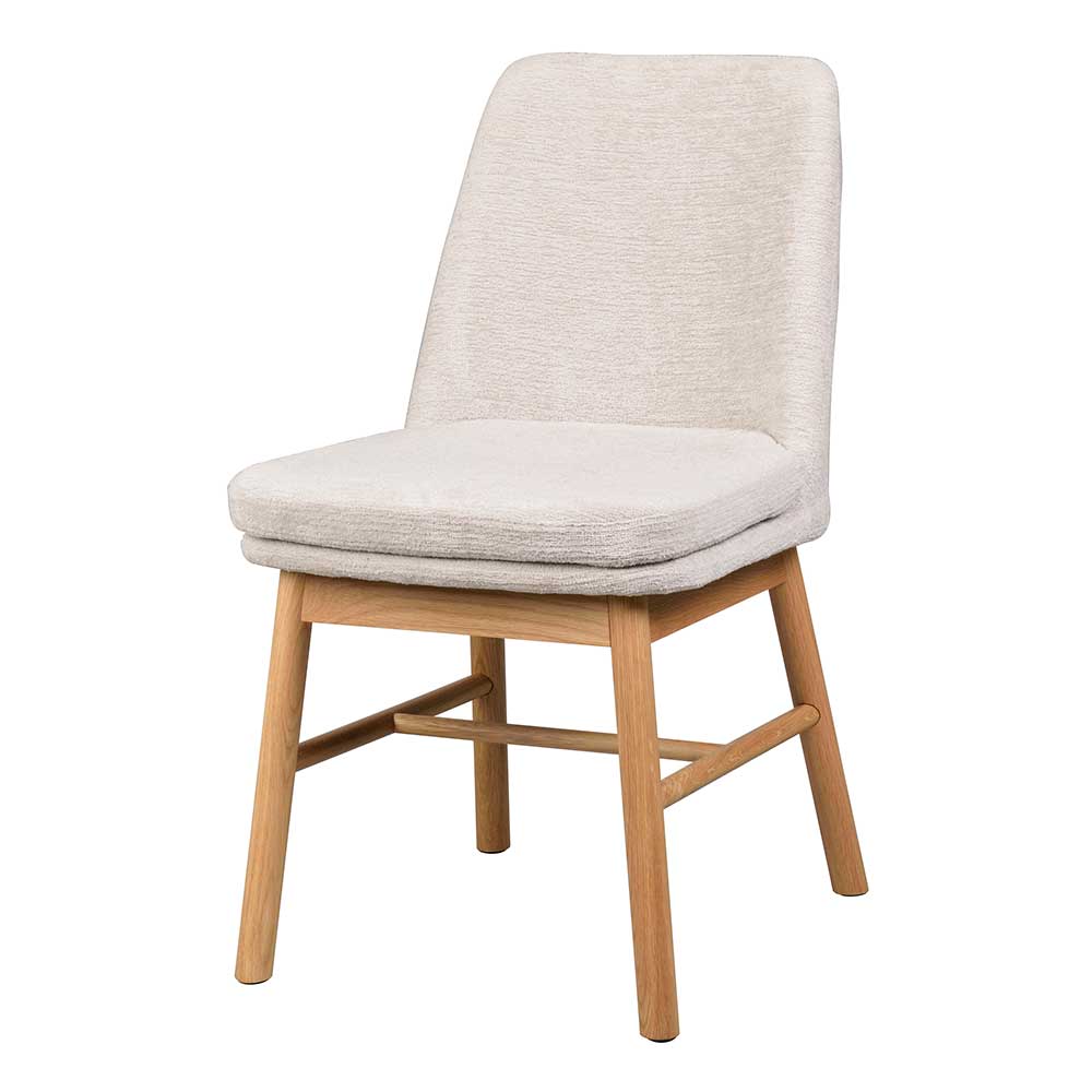 Polsterstühle aus Strukturstoff in Creme - Blacki (2er Set)