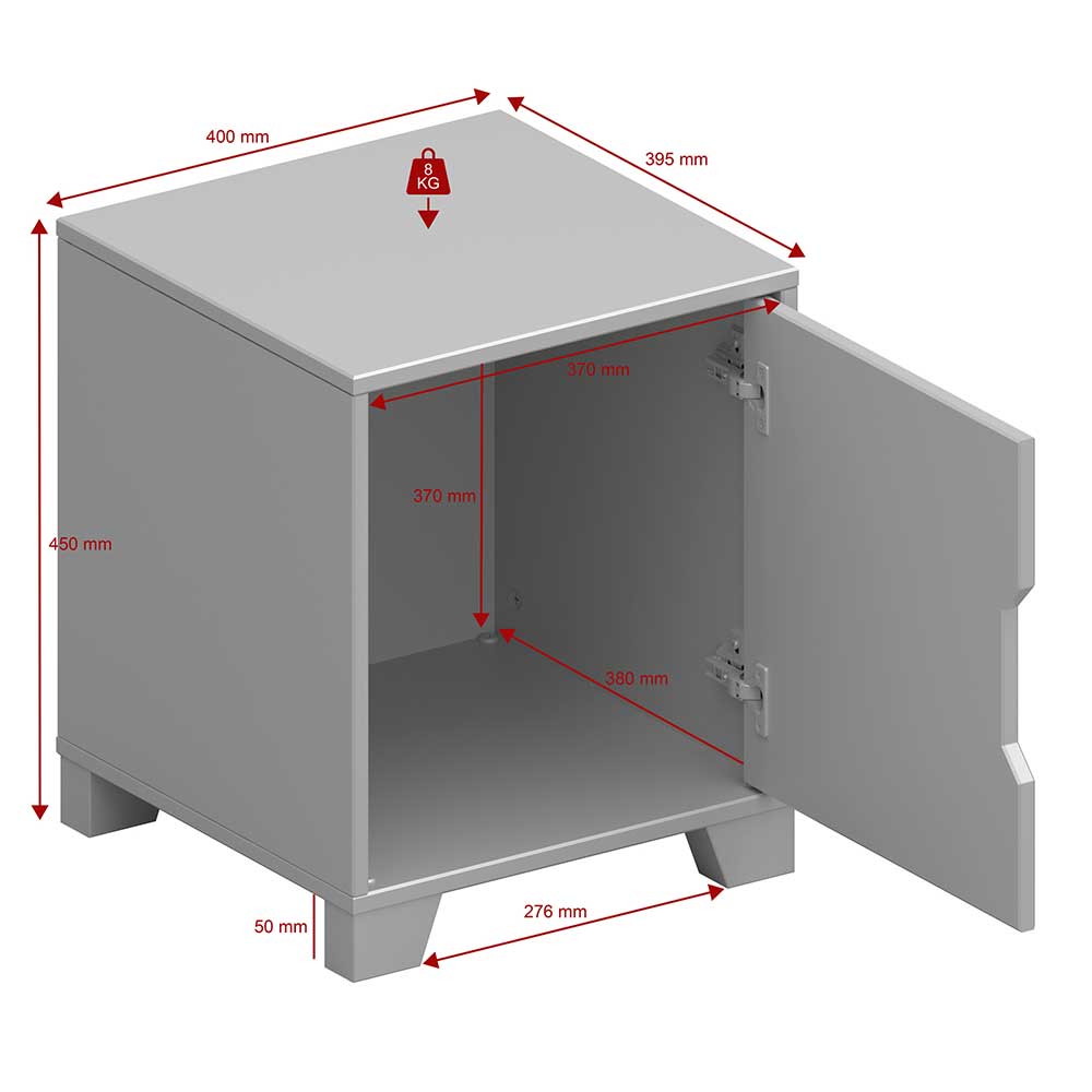 Weißer Nachtschrank im Skandi Design - Naidlas