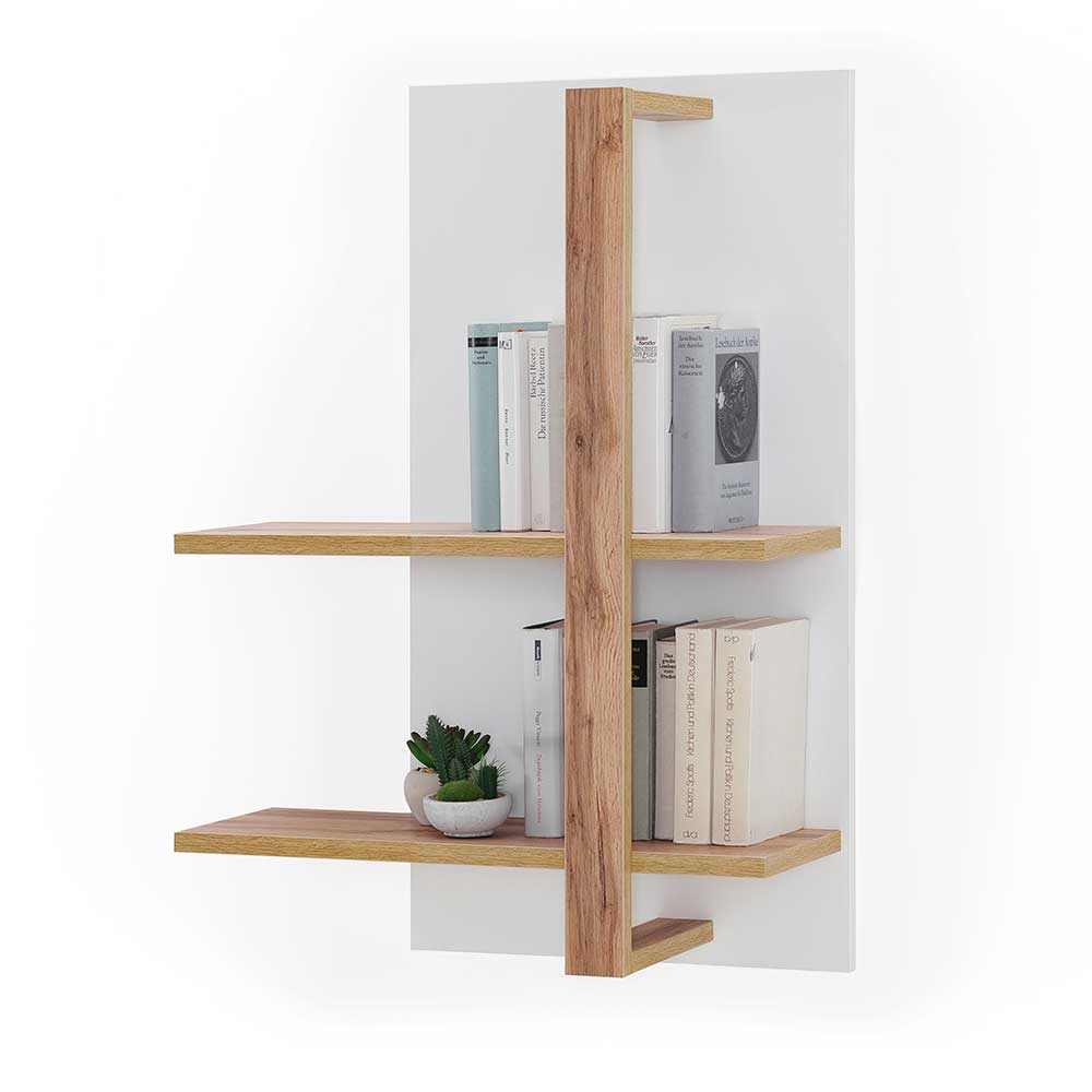 65x96x26 Design Wandregal in Weiß - Caldri