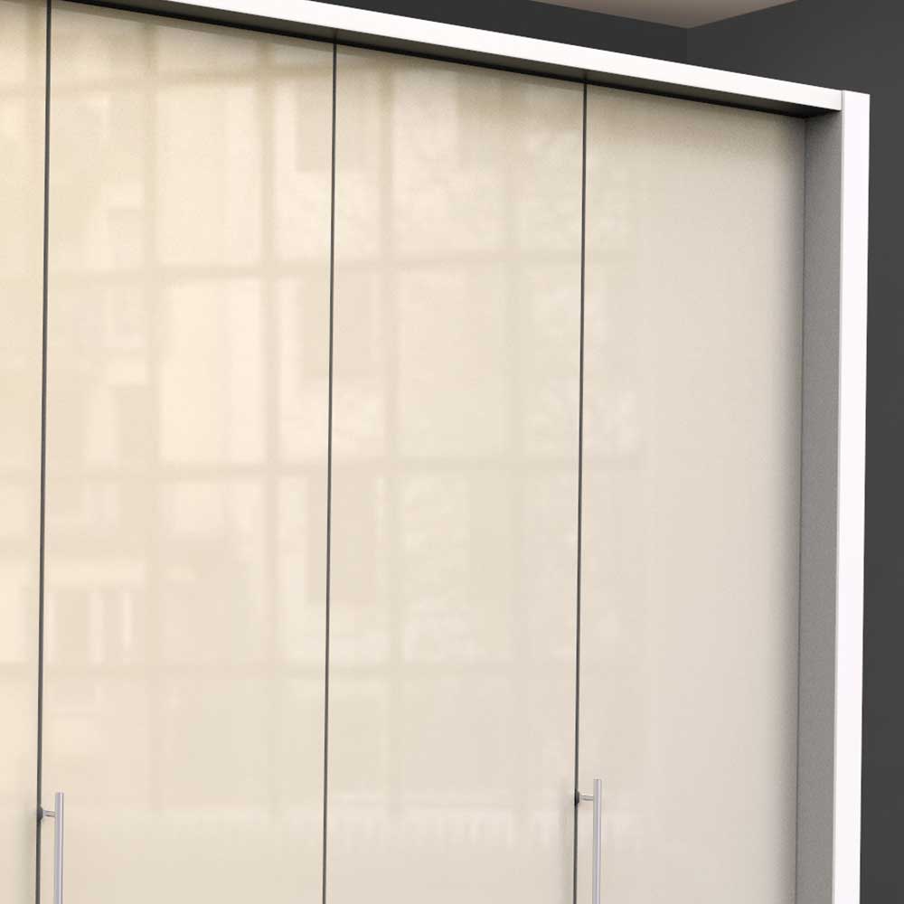 Designer Kleiderschrank mit Glasbeschichtung Creme - Zidarie