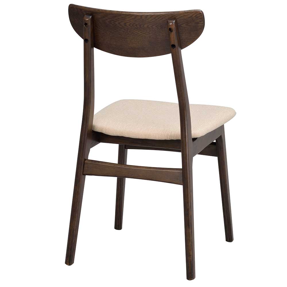 Dunkler Holzstuhl mit Sitz Beige - Italo (2er Set)