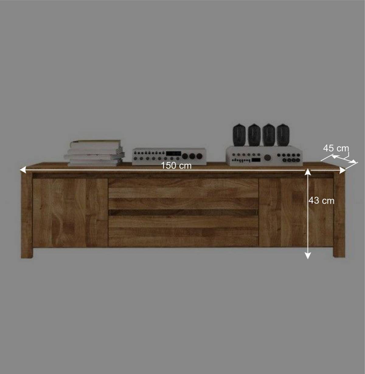 TV Board Nadalia aus Wildeiche Massivholz