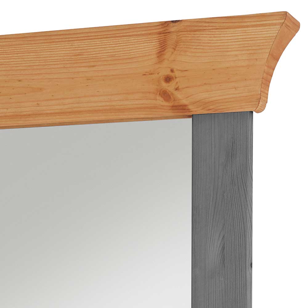 Spiegel mit Ablage und Holzrahmen zweifarbig - Glams