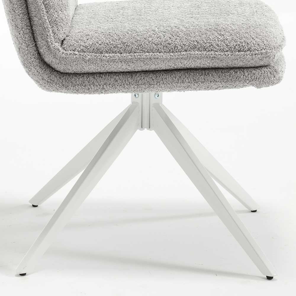 Esszimmer Drehstühle in Grau Boucle - Topra (2er Set)