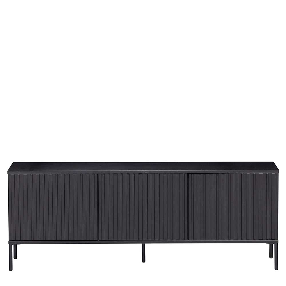 3-türiges Sideboard in Schwarz - 150x56x44 cm - Gelvins