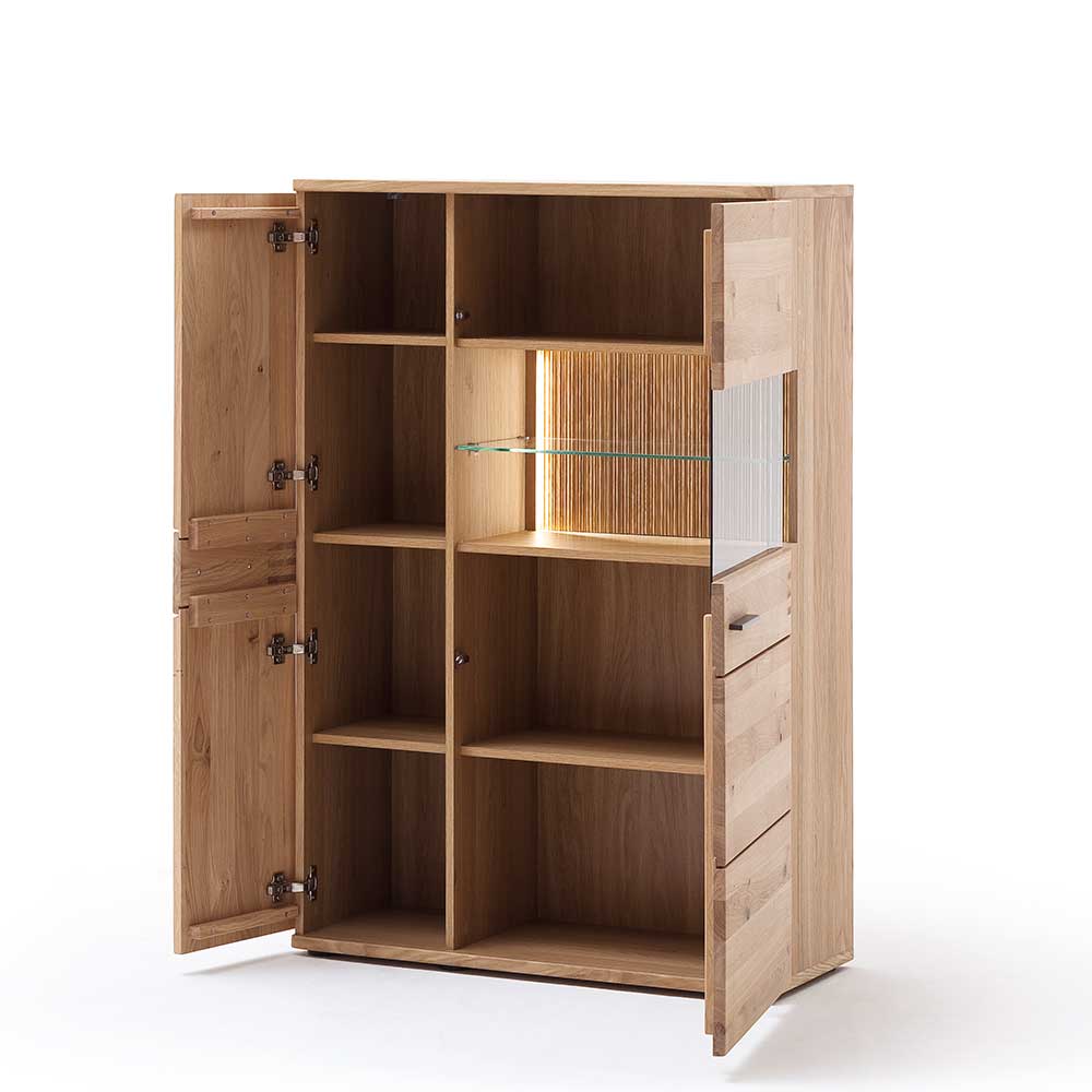 90x136x37 Stauraumvitrine als Highboard - Crupean