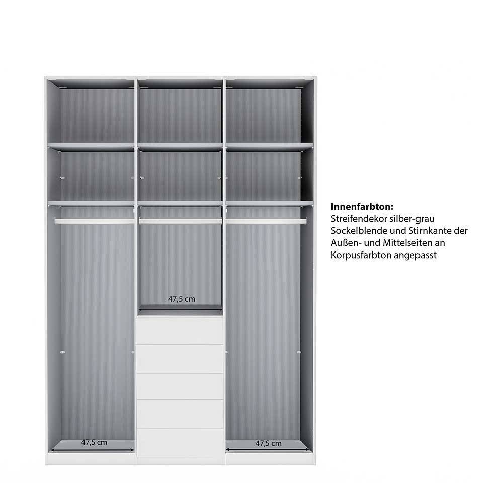 Design-Schlafzimmerschrank in Hellgrau Glas - Korcula