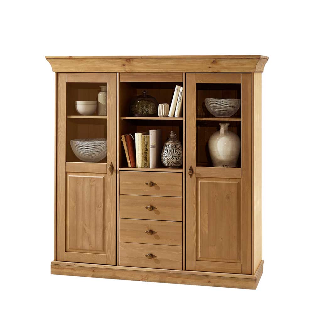 Wohnzimmer Highboard Piatra aus Kiefer teilmassiv